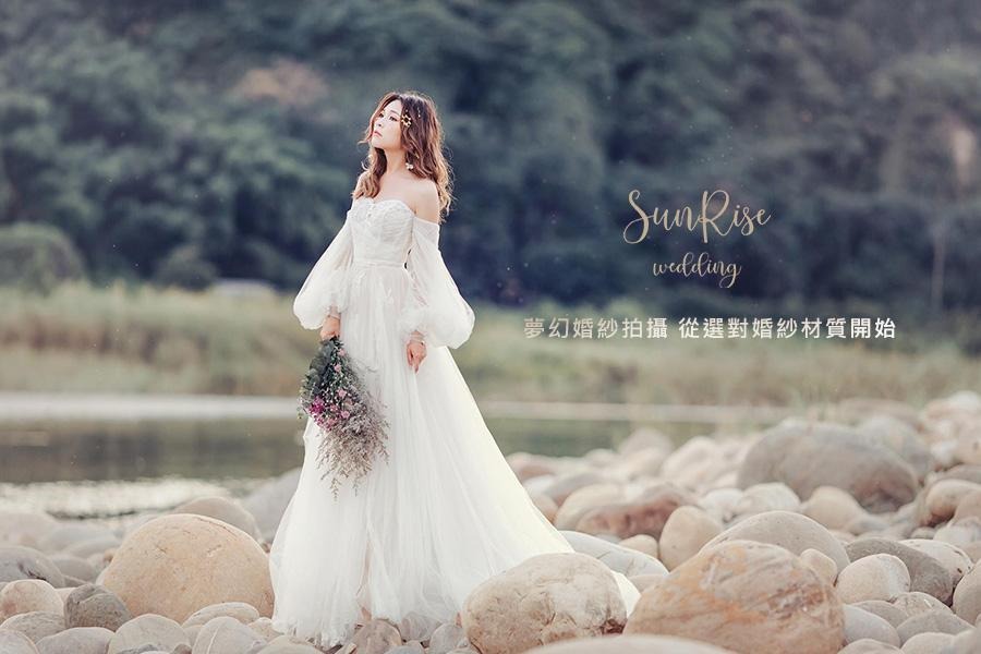 夢幻台中婚紗拍攝，從選對婚紗材質開始！台中日出映像